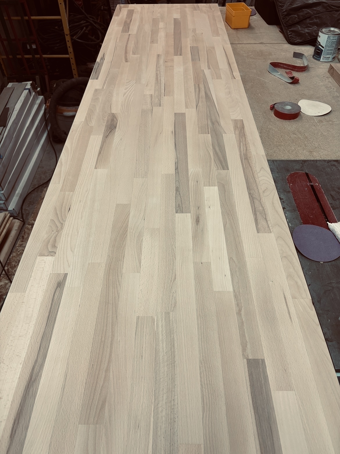 Raw unfinished European beech before tung oil